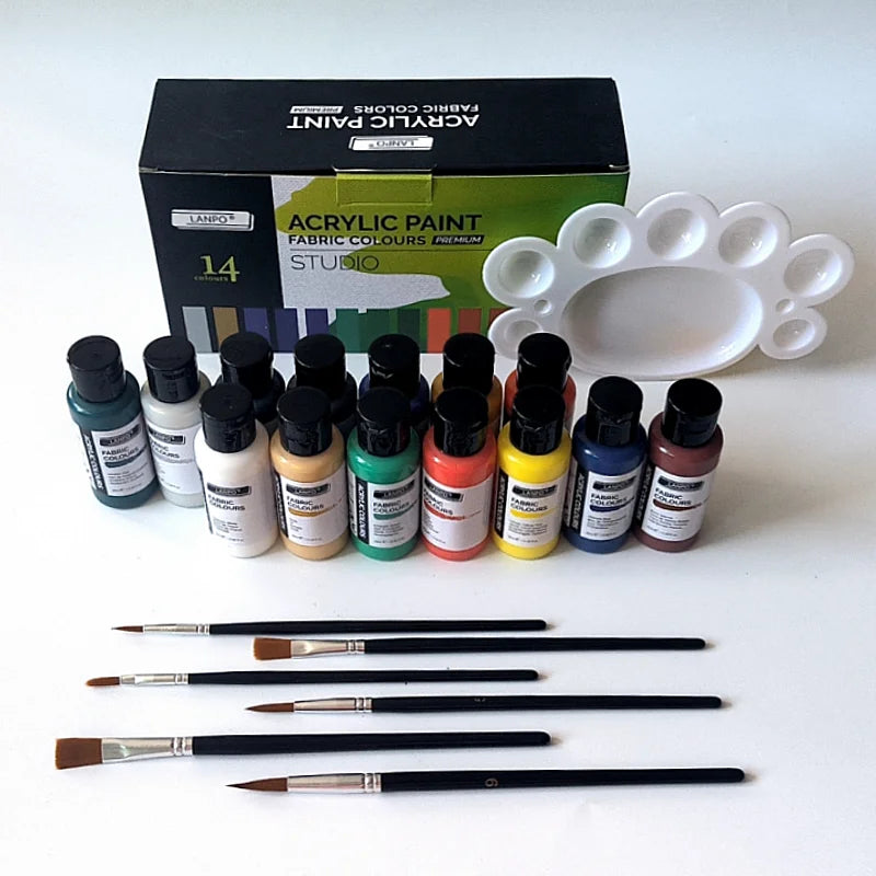 14-color /60ml paint set, beginner's art supplies for painting and doodling, paint palette, brush combination    Home Decor Supply | Online Retail | ShoreShopper.com