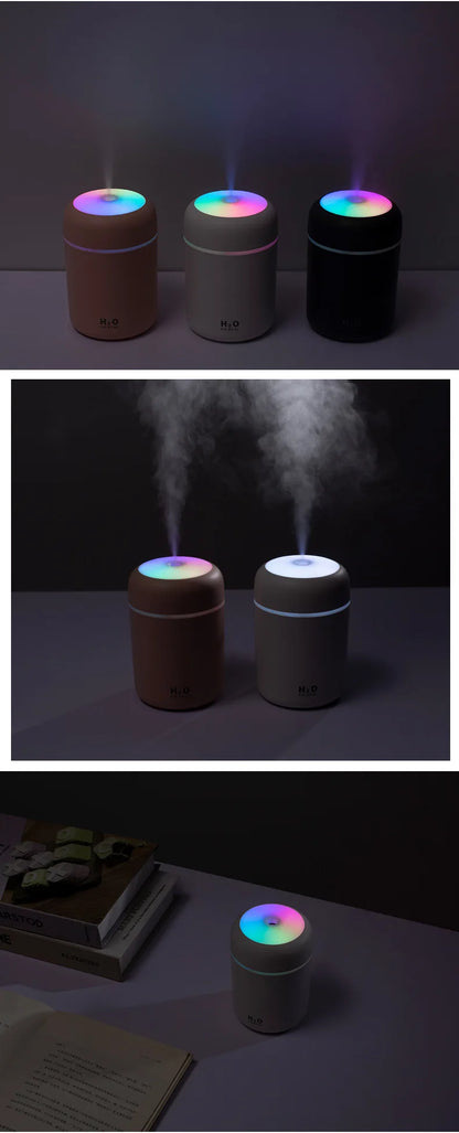 Portable Mini Air Humidifier For Bedroom,Personal Desktop,Car With Colorful Mood Lighting 2 Mist Modes And Auto Shut-Off - ShoreCo.Shop