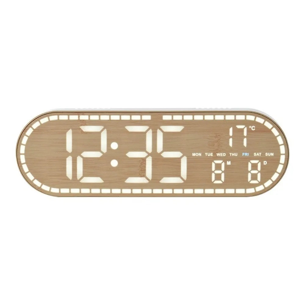 Minimalist Design Digital Wall Clock Silent Operation Nordic Style Alarm Clock Temperature Date Display Hanging Mount    Home Decor Supply | Online Retail | ShoreShopper.com