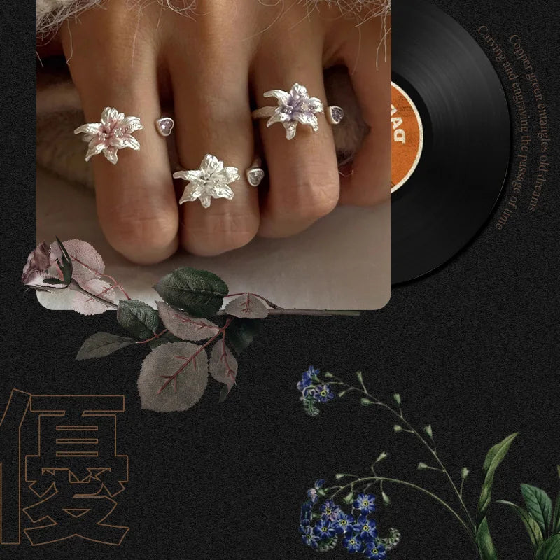 Gorgeous Lily Flower Jewelry Accessories, Fashion Ring for Women, Must-have Accessory for Female Fashionistas    Home Decor Supply | Online Retail | ShoreShopper.com