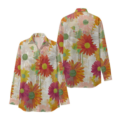 Women Luxury Floral Shirt Gradient Printed Blouse Elegant Button Up Long Sleeve Shirt for Office Casual Spring Summer Trend    Your Coastal Marketplace | Shoreshopper.com