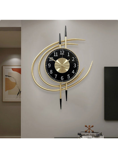 54cm Storm Eye Modern Wall Clock, Large Black Dial Metal Silent Analog Clock, Gold Luxury Decorative for Living Room Bedroom    Home Decor Supply | Online Retail | ShoreShopper.com