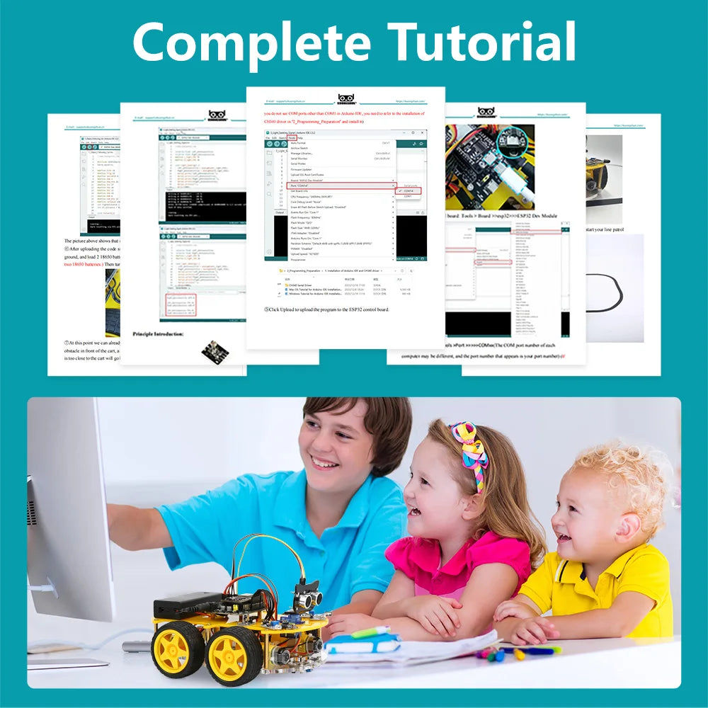 ESP32 Smart Robot Car Kit  Remote Control Car for Arduino Programming Project STEM Education Science Coding Kit - ShoreCo.Shop