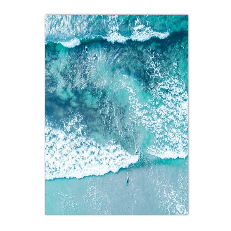 Beach Blue Ocean Wave Sea Water Surf Posters And Prints Coastal Seascape Canvas Painting Wall Art Picture Living Room Home Decor    Your Coastal Marketplace | Shoreshopper.com