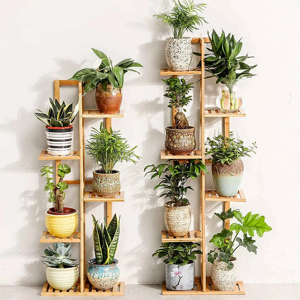 6/7 Pot Vertically Bamboo Flower Shelf Rack Plant Stand Pots Display Corner Shelving Home Indoor Outdoor    Home Decor Supply | Online Retail | ShoreShopper.com