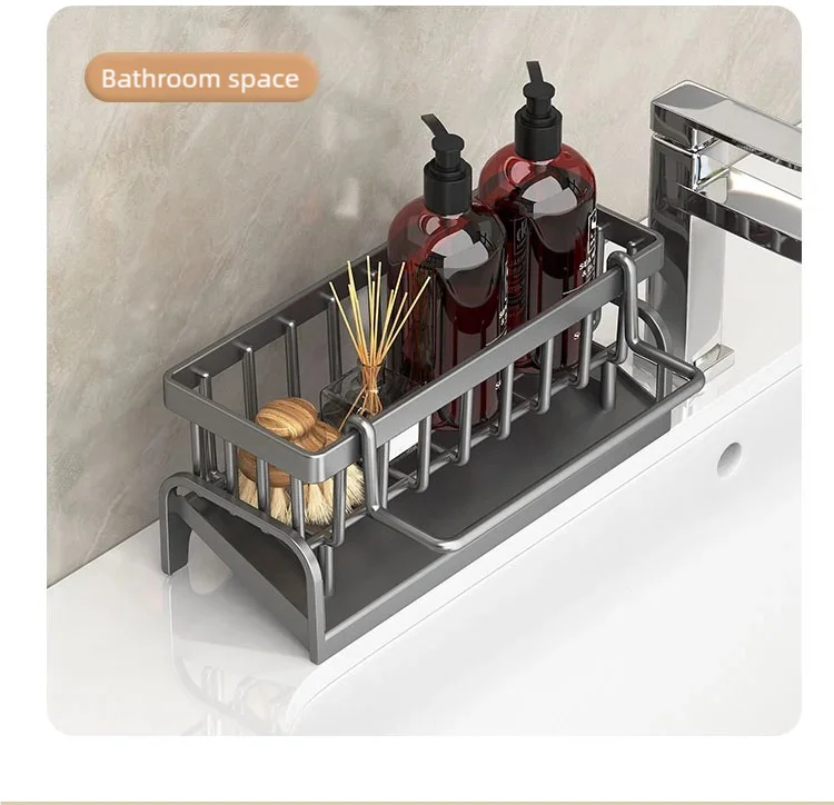 Kitchen Spice Storage Shelf with Drainage Rack, Installation Sink Organizer, Tap-Mounted Shelf for Home Kitchen Accessories    Home Decor Supply | Online Retail | ShoreShopper.com