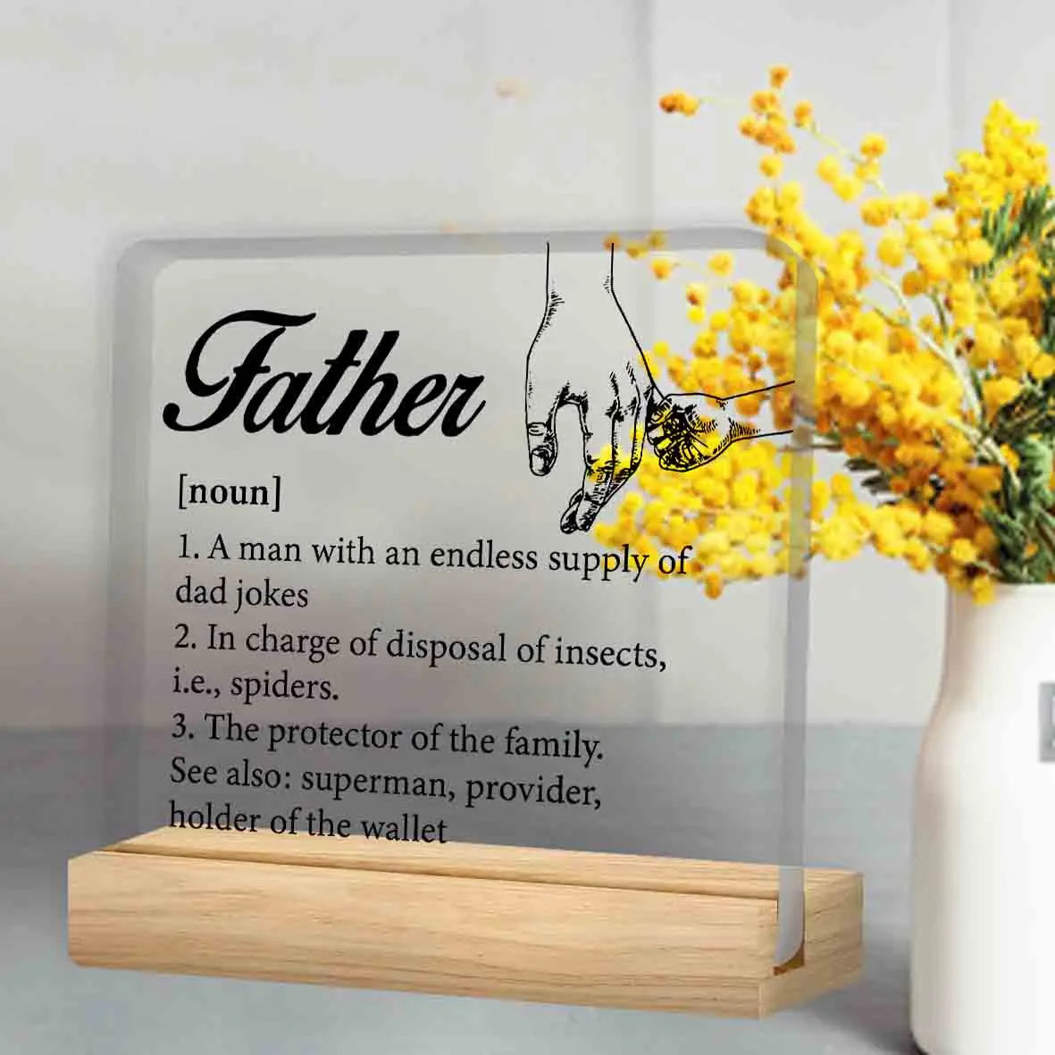 Father Gifts From Daughter Son, Gifts for Dad Birthday Father's Day, Father Definition Clear Acrylic Desk Decorative Sign    Your Coastal Marketplace | Shoreshopper.com