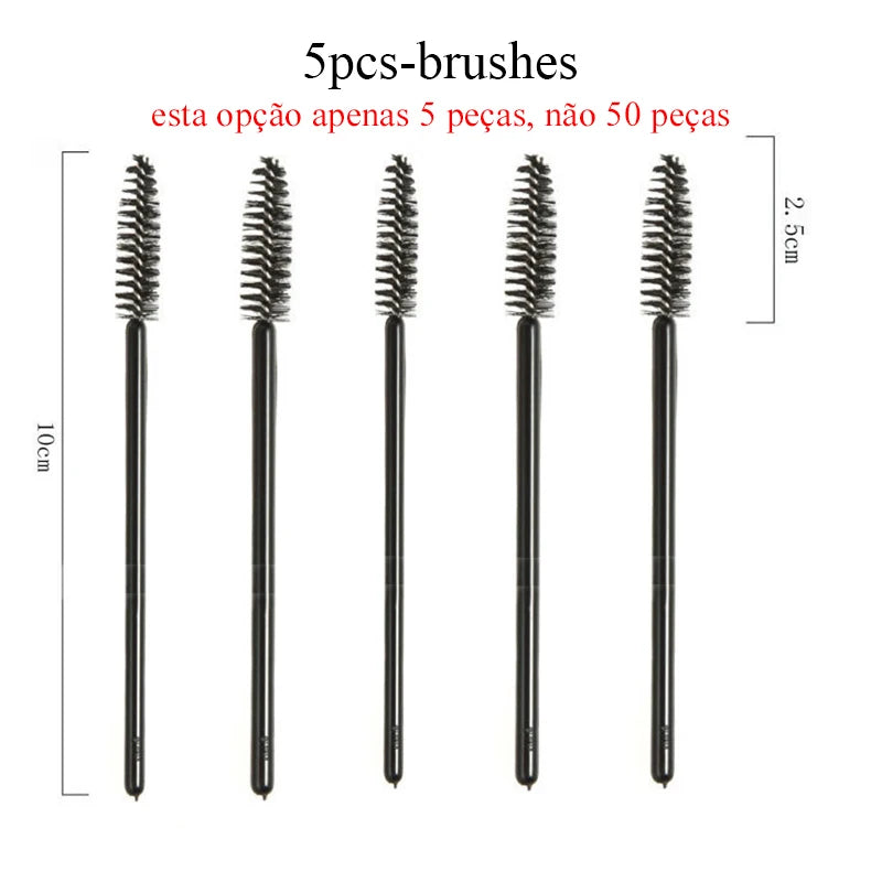 Lanjinglin 5/50pcs Eyelash Brush Crystal Eyelash Soft Eye Lashes Extension Mascara Wands Makeup Professional Makeup Tool - ShoreCo.Shop