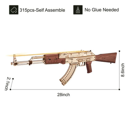 Robotime Rokr Automatic Rifle AK47 3D Wooden Gun Funny DIY Building Block Toys for Kids Adults Justice Guard Wooden PuzzleLQ901    Home Decor Supply | Online Retail | ShoreShopper.com