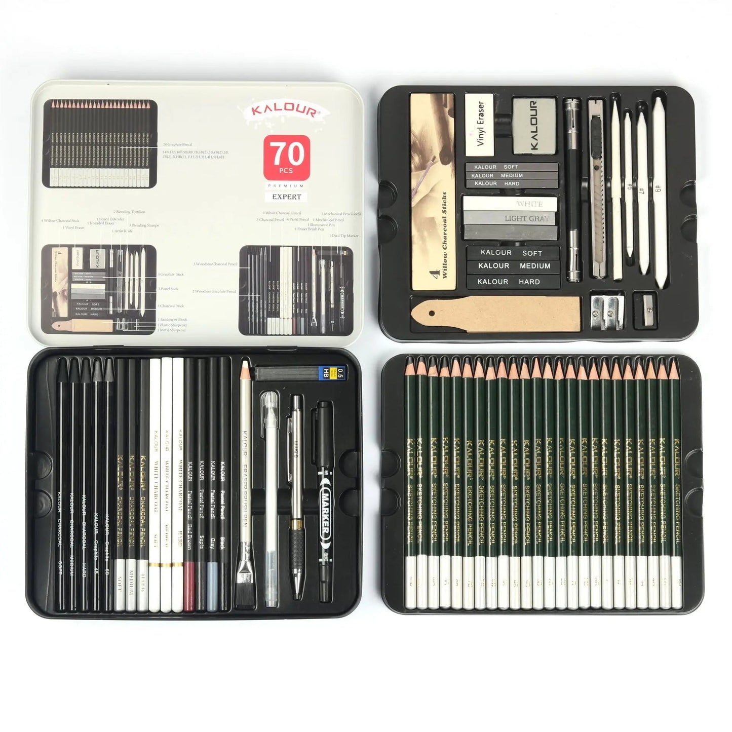 Drawing Set, 70-Pack Sketching Kit, Art Supplies with A Sketch Pad ,Colored, Graphite, Charcoal, Watercolor, Metallic Pencils    Home Decor Supply | Online Retail | ShoreShopper.com