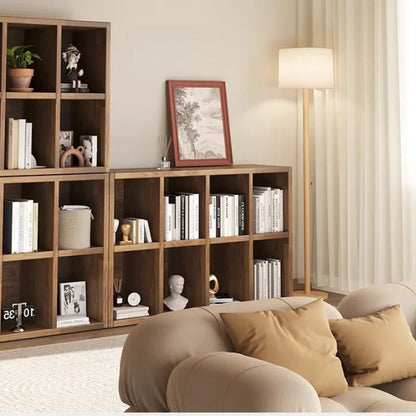 Solid Wood Short Bookshelf Floor Storage Cabinet Grid Organizer Shelf for Living Room Home & Kindergarten Display Unit    Home Decor Supply | Online Retail | ShoreShopper.com