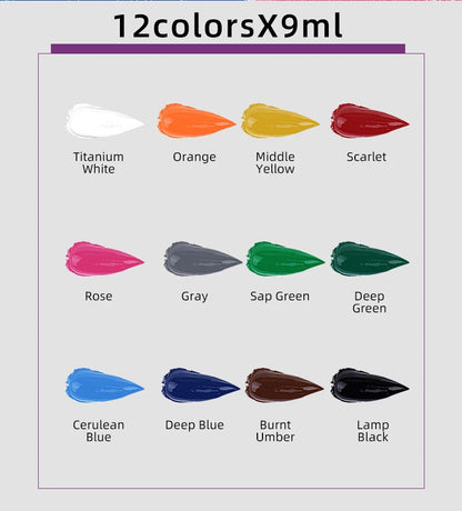 9mL, Oil Paint Set for Fabric Clothing, Nail Glass Drawing, Waterproof Art Supplies,12 Colors, Wholesale    Home Decor Supply | Online Retail | ShoreShopper.com