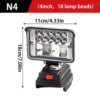 For Dewalt 18V Li-ion Battery LED Work Light 3/4 Inch Flashlight Portable Emergency Flood Lamp Camping Lamp    Home Decor Supply | Online Retail | ShoreShopper.com