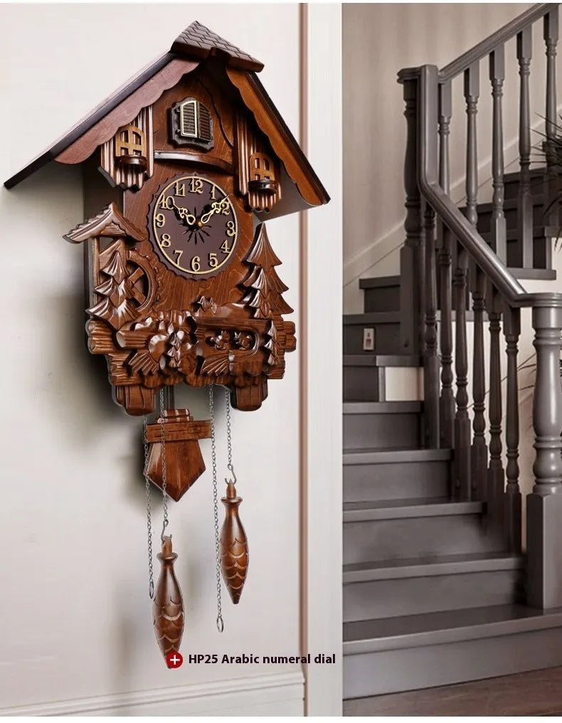 Antique Classic Solid Wood Hand-carved Cuckoo Wall Clock, Children's Music, Hour Announcement Swinging Creative Clock    Home Decor Supply | Online Retail | ShoreShopper.com