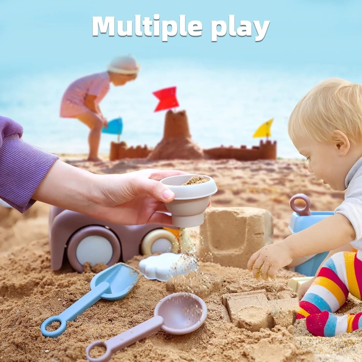 Beach Toys for Toddlers Kids Sand Toys Train Beach Truck Beach Bucket Scoop Trowel Colander Rake Sand Castle Toys Sandbox Toys    Your Coastal Marketplace | Shoreshopper.com