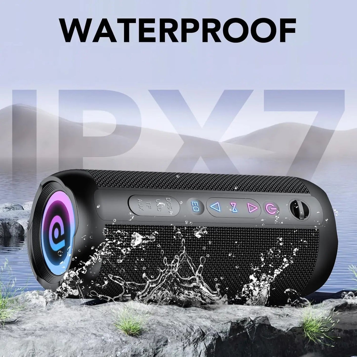 Portable Bluetooth Speaker, Bluetooth 5.4 Speaker, 30W Dual Speaker, Deep Bass, 30H Playtime, 3 EQ Mode, Colorful RGB Lights    Home Decor Supply | Online Retail | ShoreShopper.com