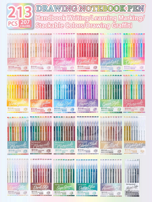 Languo 27-207 Colors Of One Set Drawing Handbook Pens Student DIY Graffiti Multi-Color Gel Pen Writing Marker Stationery    Home Decor Supply | Online Retail | ShoreShopper.com