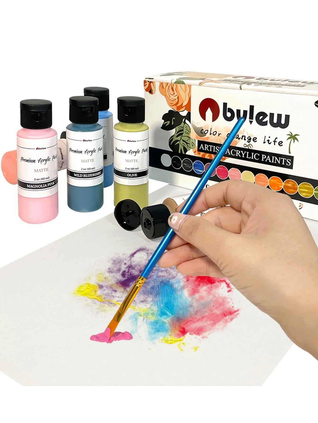 Bview Art 14-Color 2oz (60ml) Professional Acrylic Paint Set - Artist Grade Supplies for Canvas, Fabric, Wood Art Projects    Home Decor Supply | Online Retail | ShoreShopper.com