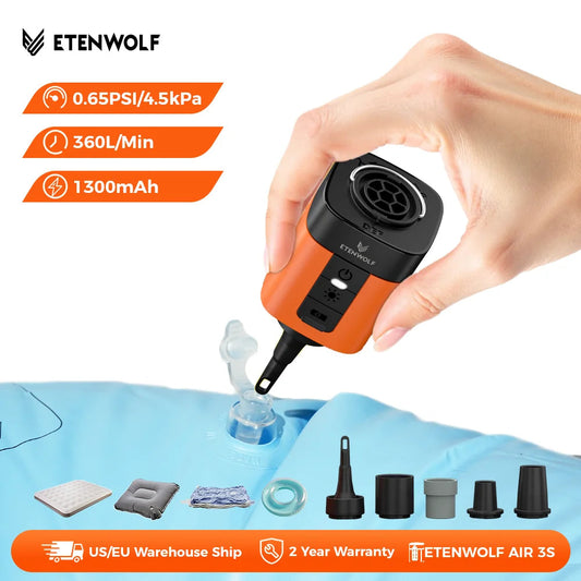 ETENWOLF AIR 3S Wireless Electric Air Pump 1300mAh Camping Light Small Inflator Deflator Outdoor Pump Pool Floats Sleeping Pads    Home Decor Supply | Online Retail | ShoreShopper.com