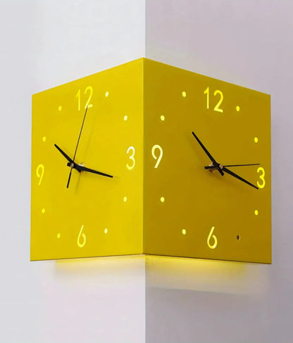 Ivory Corner Wrapping Double Sided Luminous w/ Light Sensor 16" Modern Wall Clock    Home Decor Supply | Online Retail | ShoreShopper.com