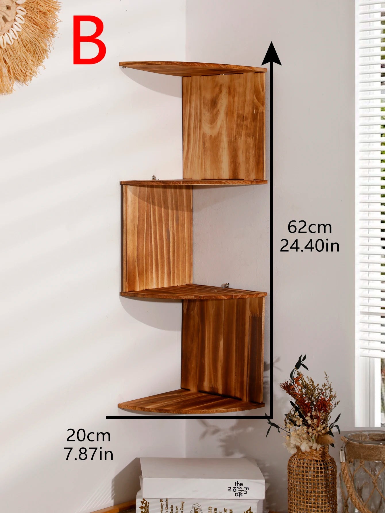 4-Layers Wooden Wall Shelf wood Color Wall Mounted Display Stand Home Organizers Storage Bookshelf Plant Holder Home Appliance    Home Decor Supply | Online Retail | ShoreShopper.com