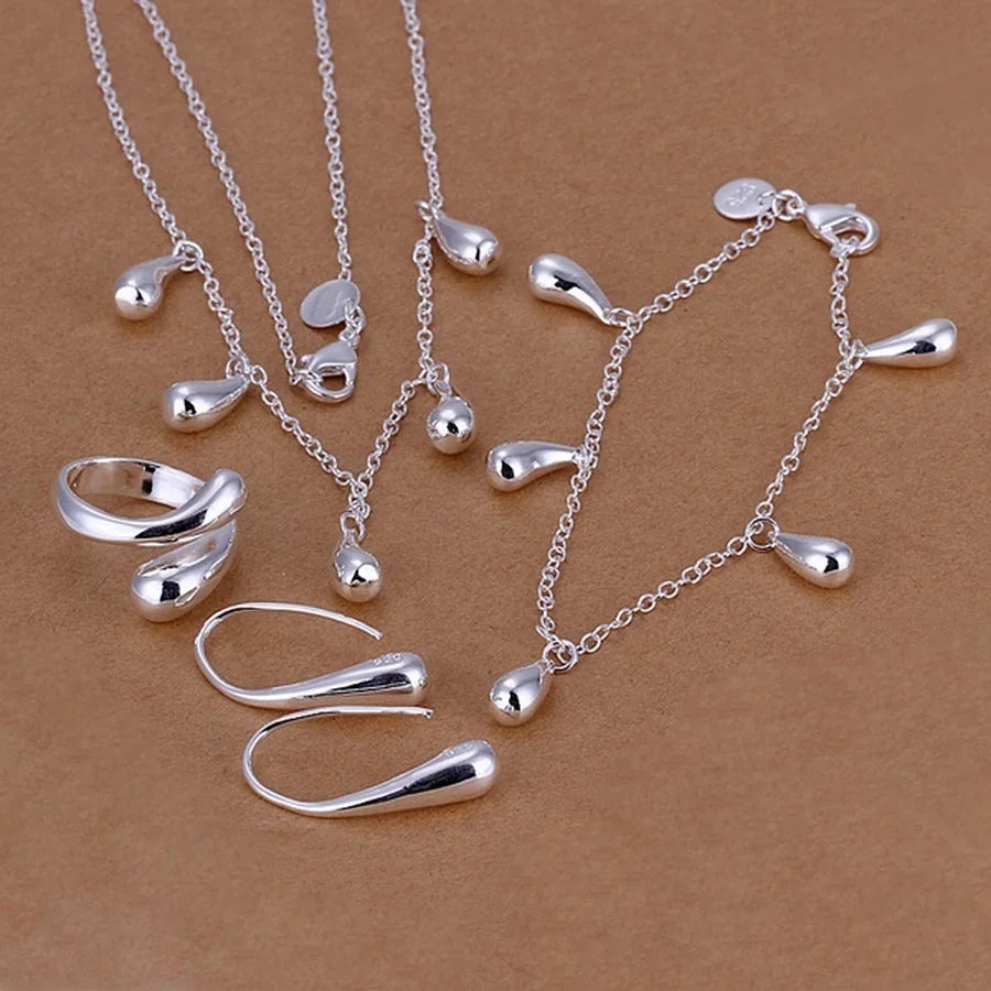 wedding Women jewelry classic 925 Sterling Silver drop necklace bracelets earrings ring fashion sets S218    Home Decor Supply | Online Retail | ShoreShopper.com
