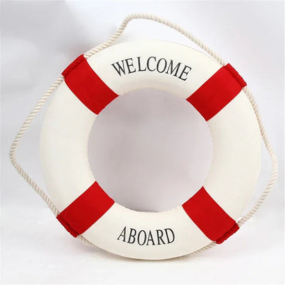 Nautical Style Welcome Decorative Red Blue Life Buoy Home Marine Beach Wall Decoration Crafts Living Room    Your Coastal Marketplace | Shoreshopper.com