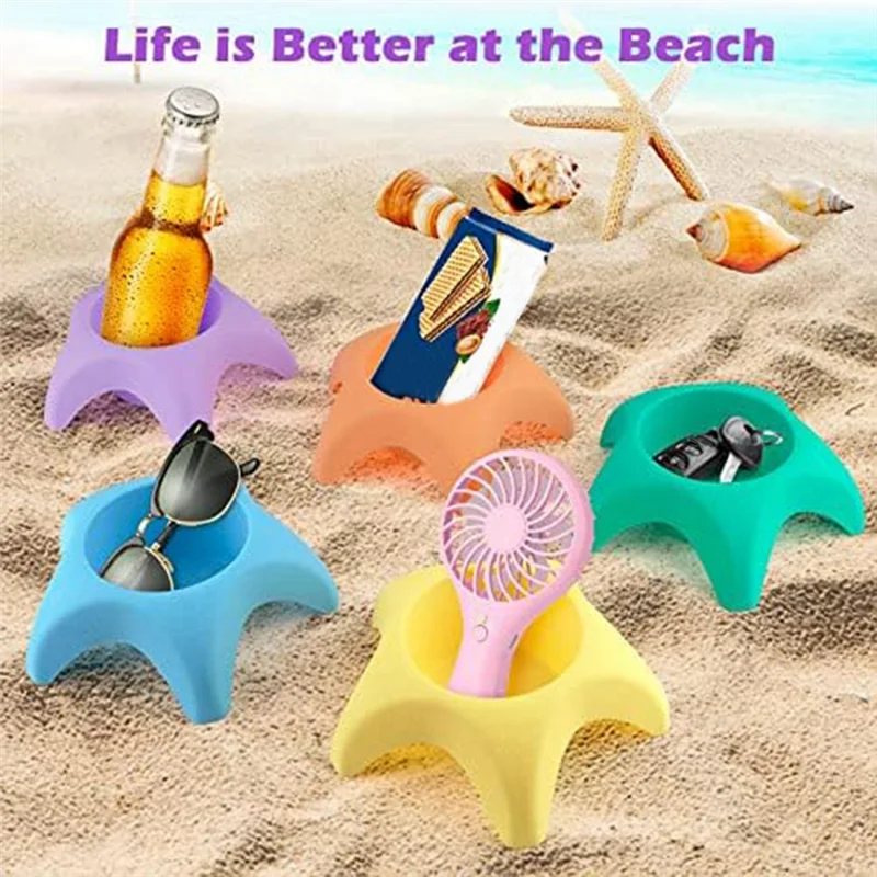B06B-Beach Vacation Essentials Accessories Beach Cup Holders, Sand Coasters, Beach Travel Essentials For Women    Your Coastal Marketplace | Shoreshopper.com