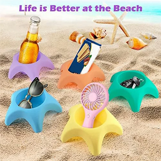 B06B-Beach Vacation Essentials Accessories Beach Cup Holders, Sand Coasters, Beach Travel Essentials For Women    Your Coastal Marketplace | Shoreshopper.com