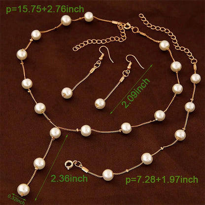 Charming White Pearl Necklace Bracelet Earring Jewelry Set Women Bridal Wedding Elegant Accessories    Home Decor Supply | Online Retail | ShoreShopper.com