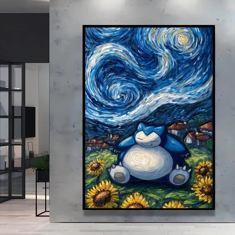Van Gogh Style Pokemon Pikachu Wall Decoration Multiple Characters Are Available Creating A Unique Artistic Space for Your Home    Home Decor Supply | Online Retail | ShoreShopper.com