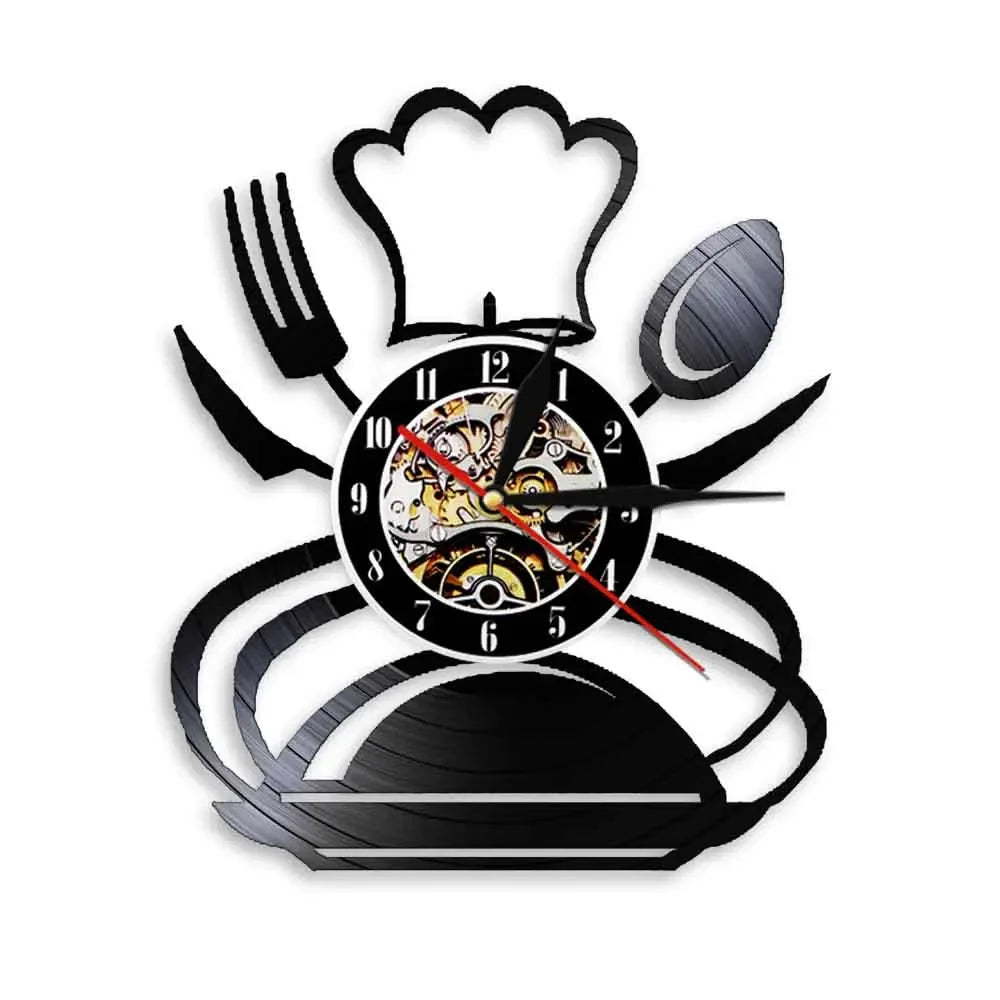 The Kitchen The Heart Of The Home Inspired Vinyl Record Clock Modern Design Vinyl Wall Watch Kitchen Decor Noiseless Timepieces    Home Decor Supply | Online Retail | ShoreShopper.com