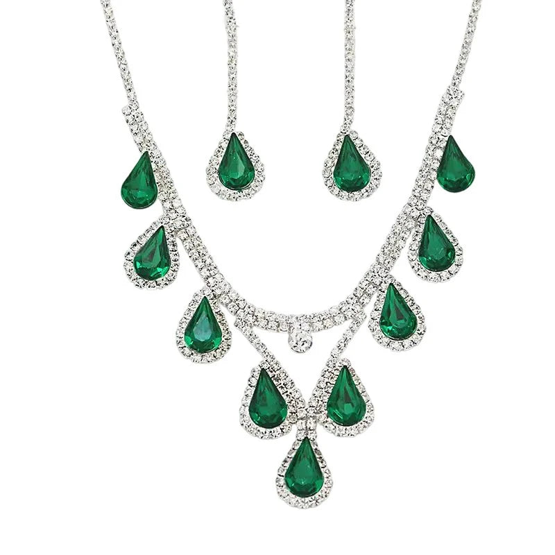 Romantic 2 Pieces/set Wedding Jewelry Set Shiny Crystal Bridal Jewelry Set Ladies Necklace Earrings    Home Decor Supply | Online Retail | ShoreShopper.com