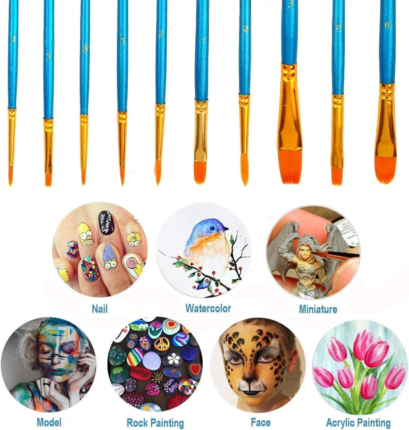 Acrylic Paint Brushes Set, 20Pcs Round Pointed Tip Artist Paintbrushes Body Face Nail Miniature Detailing Drawing Art Supplies    Home Decor Supply | Online Retail | ShoreShopper.com