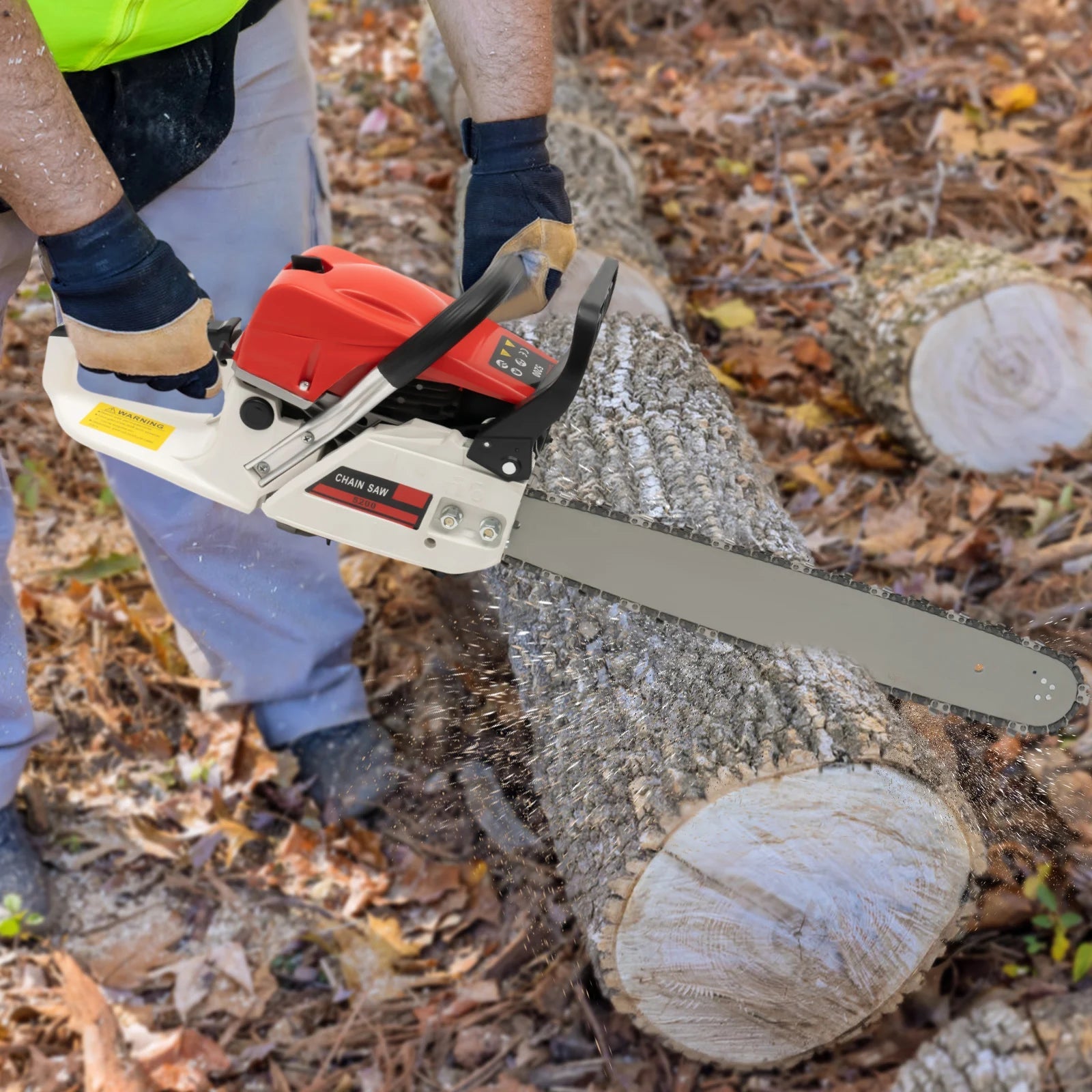 Gasoline Chainsaw with 52cc Engine, 20-inch Bar, and 7500RPM Speed for Heavy-Duty Cutting, Complete with Tool Bag    Home Decor Supply | Online Retail | ShoreShopper.com