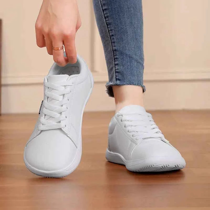 Women Shoes Wide Barefoot Shoes for Women Minimalist Artificial Leather Casual Comfortable Flats White Shoes Walking Sneakers