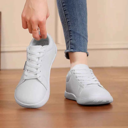 Women Shoes Wide Barefoot Shoes for Women Minimalist Artificial Leather Casual Comfortable Flats White Shoes Walking Sneakers