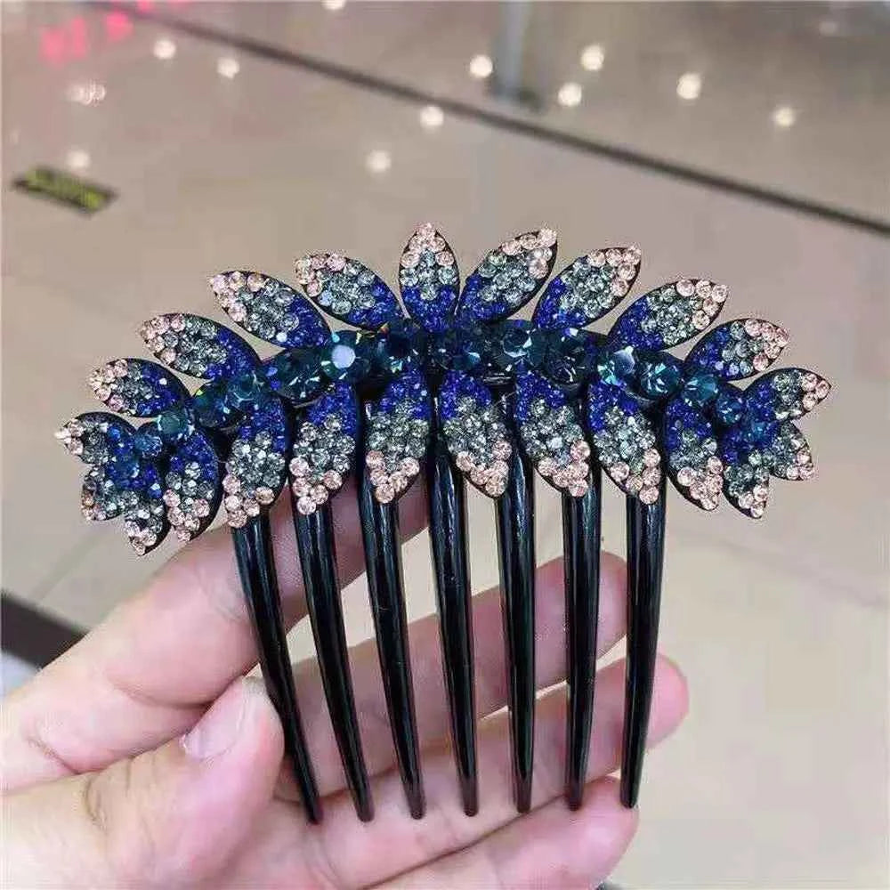 Headwear Elegant For Girls Ponytail Holder Flower Leaves Women Hair Comb Hair Claws Korean Barrettes Hair Clips