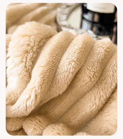 New Rabbit Plush Winter Thick Warm Coral Fleece Blanket Solid Color Double-Sided Cover Blanket Suitable Bedroom Supplies    Your Coastal Marketplace | Shoreshopper.com
