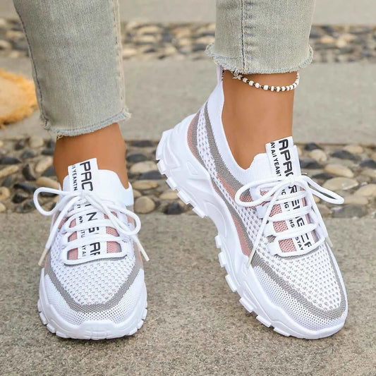 Women's shoes - Summer 2026 casual sports shoes, breathable and lightweight, dual-color or single-color fashionable work shoes