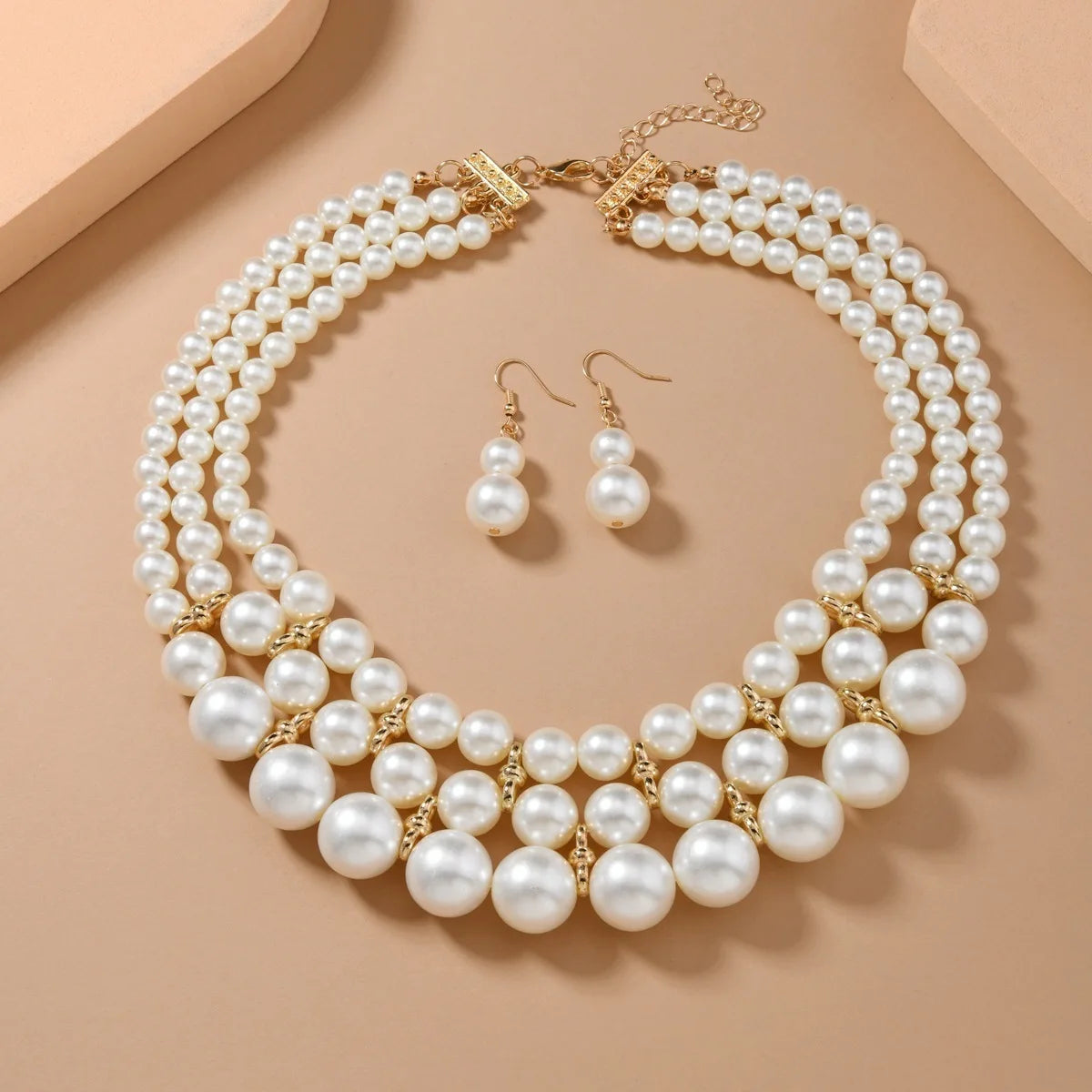 Bridal Wedding Jewelry Set New Fashion Multi layer Handmade Imitation Pearl Necklace and Earrings Women's Party Accessories    Home Decor Supply | Online Retail | ShoreShopper.com