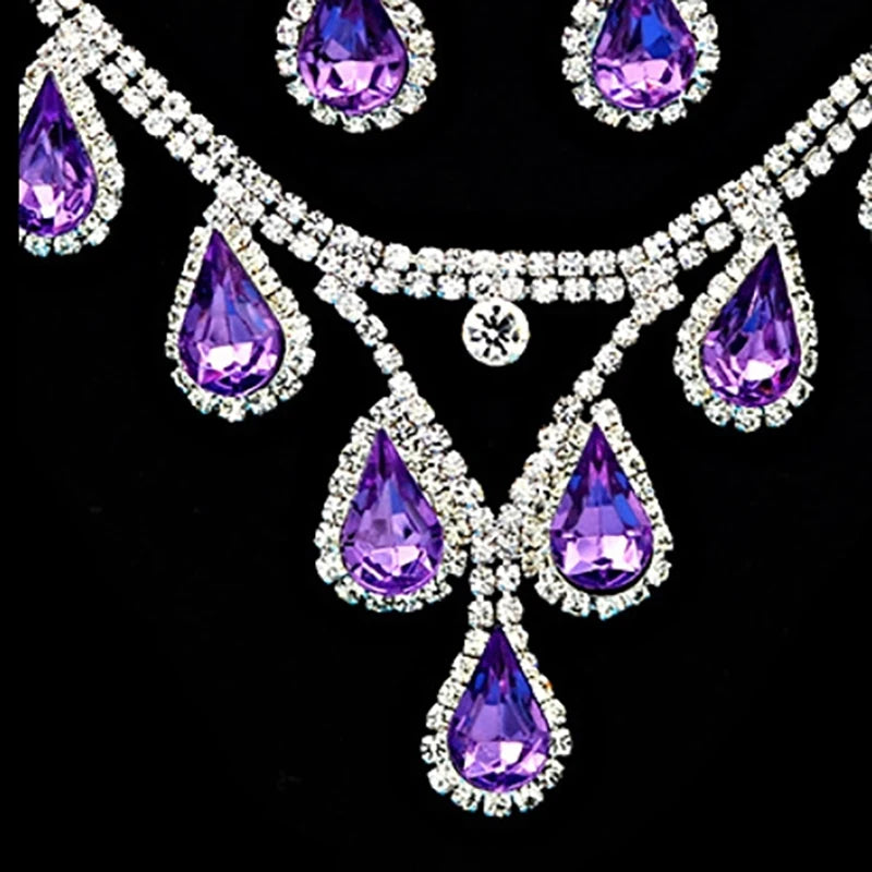 Romantic 2 Pieces/set Wedding Jewelry Set Shiny Crystal Bridal Jewelry Set Ladies Necklace Earrings    Home Decor Supply | Online Retail | ShoreShopper.com