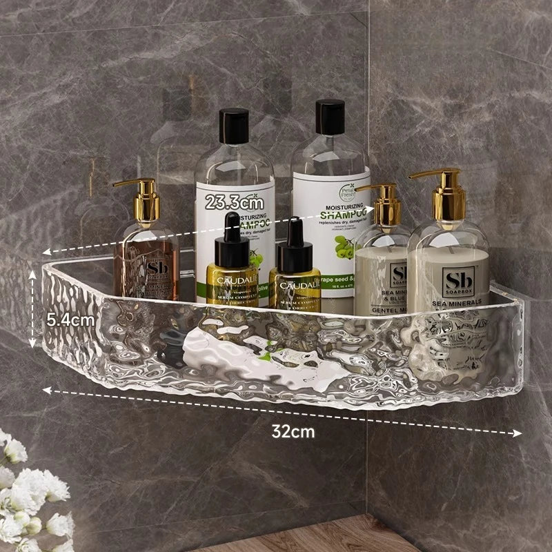 Wall Mount Corner Shelf Glacier Design Clear Bathroom Shelf for Shampoo Soap Storage Organizer Shower Caddy Bathroom Accessories    Home Decor Supply | Online Retail | ShoreShopper.com
