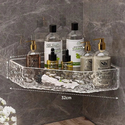 Wall Mount Corner Shelf Glacier Design Clear Bathroom Shelf for Shampoo Soap Storage Organizer Shower Caddy Bathroom Accessories    Home Decor Supply | Online Retail | ShoreShopper.com