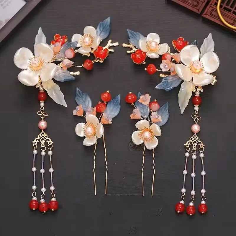 1 Set Ancient Headwear Hairpins Complete Super Immortal Made Headwear New Simple Pink flower Children's Ancient Headwear    Your Coastal Marketplace | Shoreshopper.com