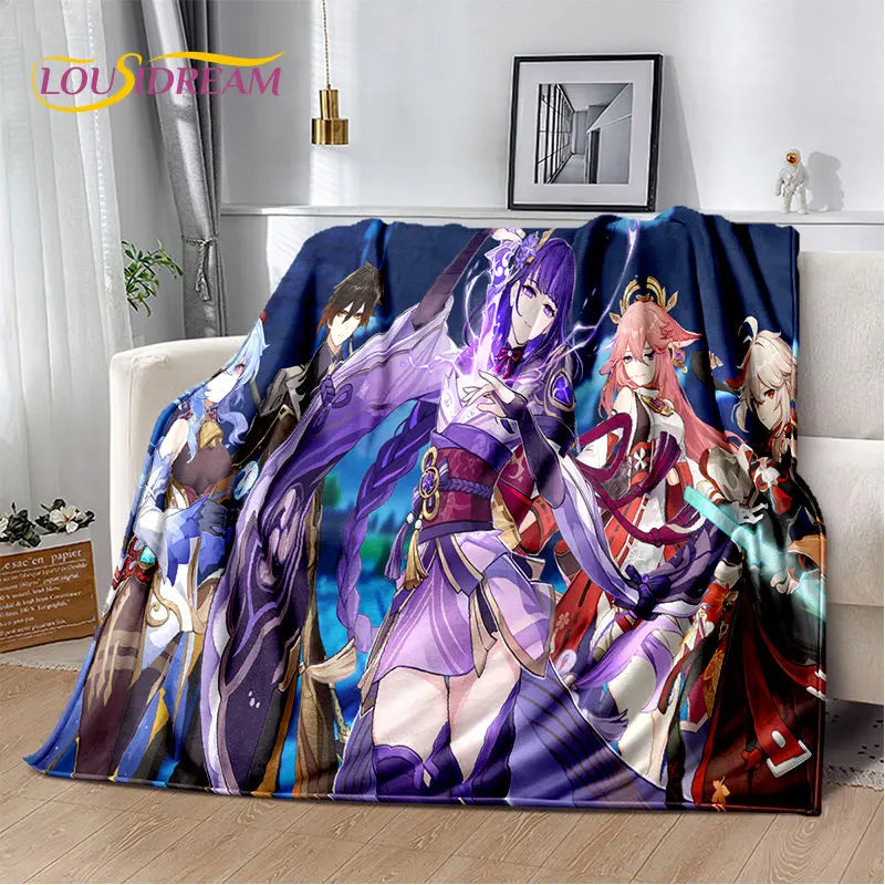 Genshin Impact Cartoon Game Soft Plush Blanket,Flannel Blanket Throw Blanket for Living Room Bedroom Bed Sofa Picnic Cover Kids    Your Coastal Marketplace | Shoreshopper.com