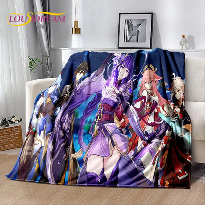 Genshin Impact Cartoon Game Soft Plush Blanket,Flannel Blanket Throw Blanket for Living Room Bedroom Bed Sofa Picnic Cover Kids    Your Coastal Marketplace | Shoreshopper.com