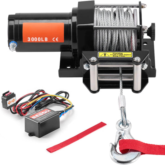 SucceBuy 3000lbs ATV/UTV Electric Winch 12V DC Steel Rope Winch with  39ft Cable Roller Wired Remote Control for Towing Off-Road    Home Decor Supply | Online Retail | ShoreShopper.com