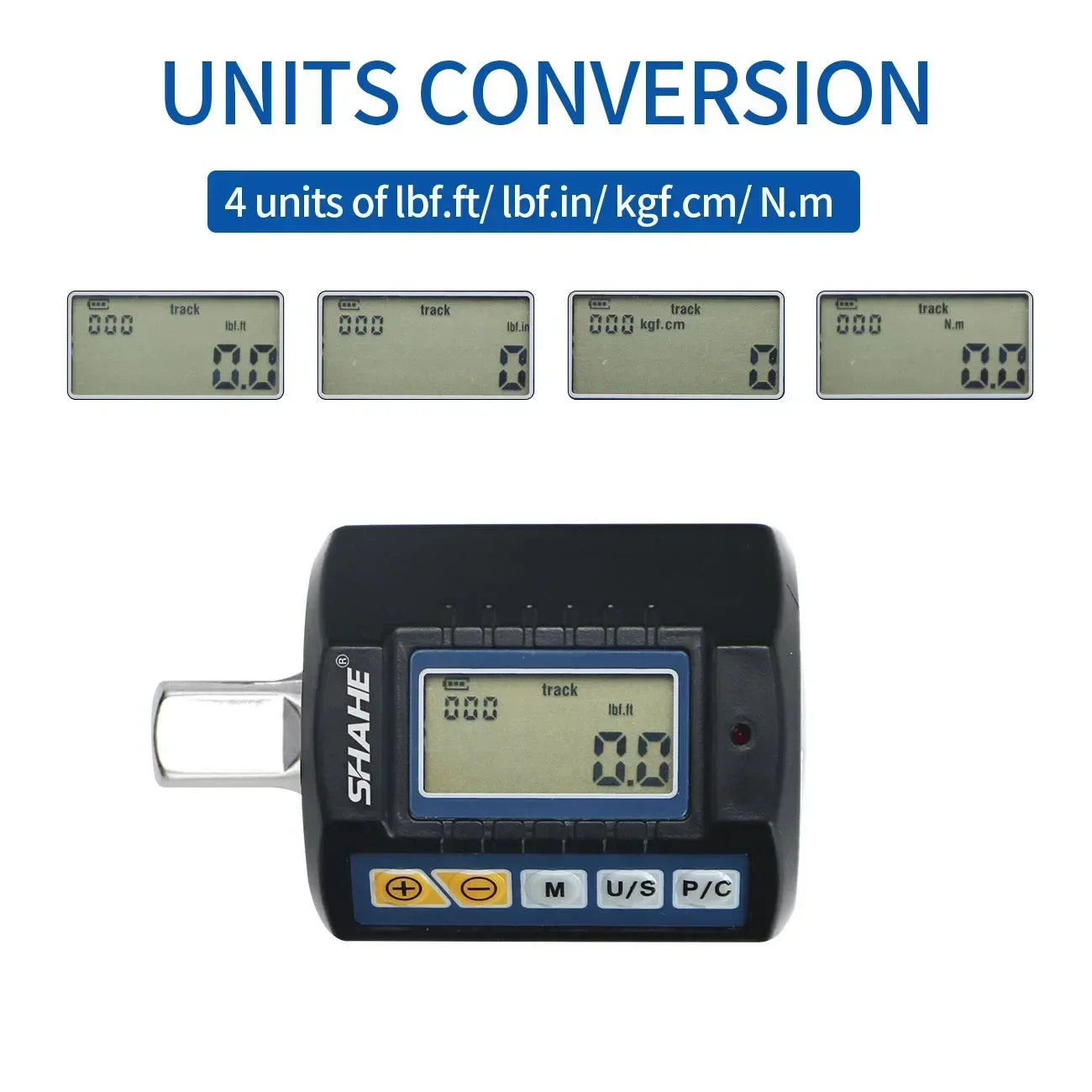 SHAHE High Precision Mini Torque Adapter Square Drive 1/2''1/4'' 3/8'' Digital Torque Wrench Electronic Digital Torque Meter - ShoreCo.Shop