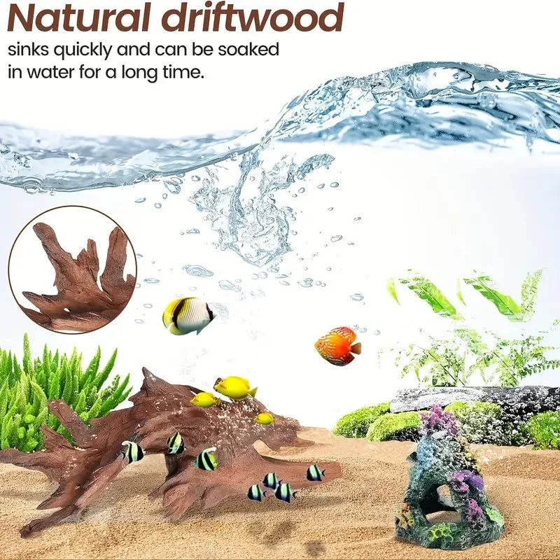 10-15CM Natural Driftwood Aquarium Decor - Premium Wood Fish Tank Ornament, Authentic Wooden Landscape for Aquatic Environments    Your Coastal Marketplace | Shoreshopper.com